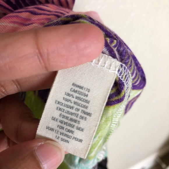 EUC Anthro C Keer brushstroke Printed V Neck Top - Picture 6 of 9